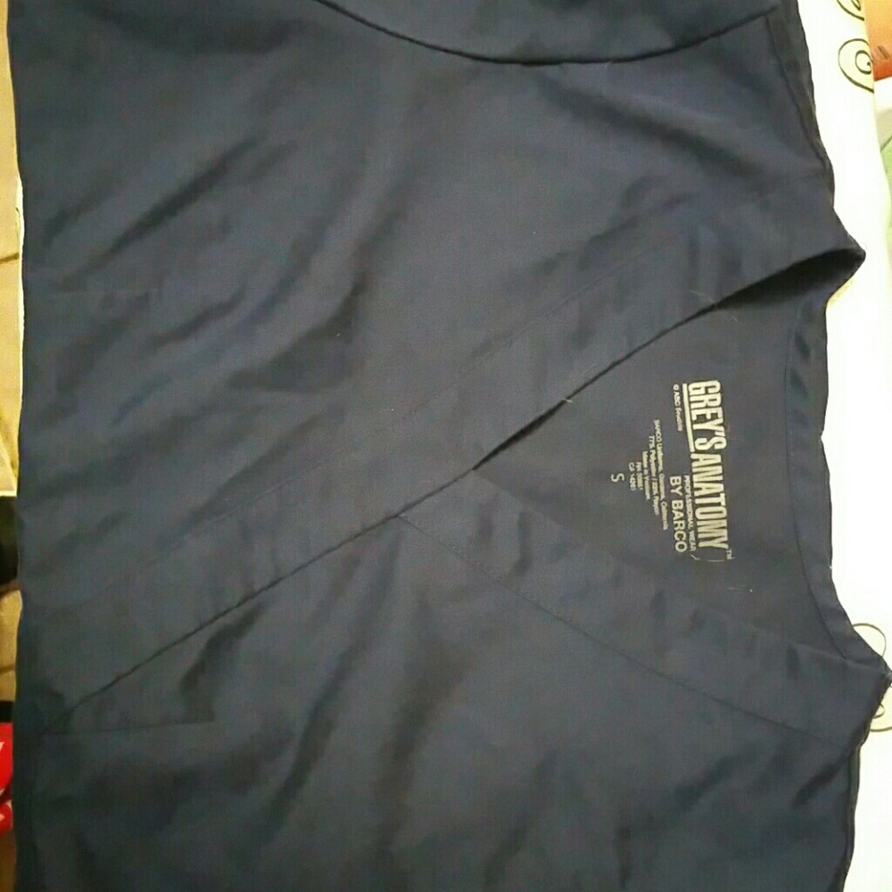 Navy blue Greys Anatomy scrub top